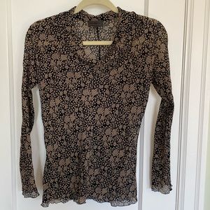 La Perla silk semi sheer floral blouse size S/M